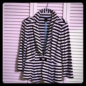 Black stripped t-shirt fabric blazer
